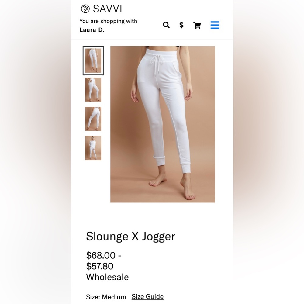 Slounge X White Savvi Joggers